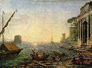 Claude Lorrain Seehafen beim Aufgang der Sonne oil painting